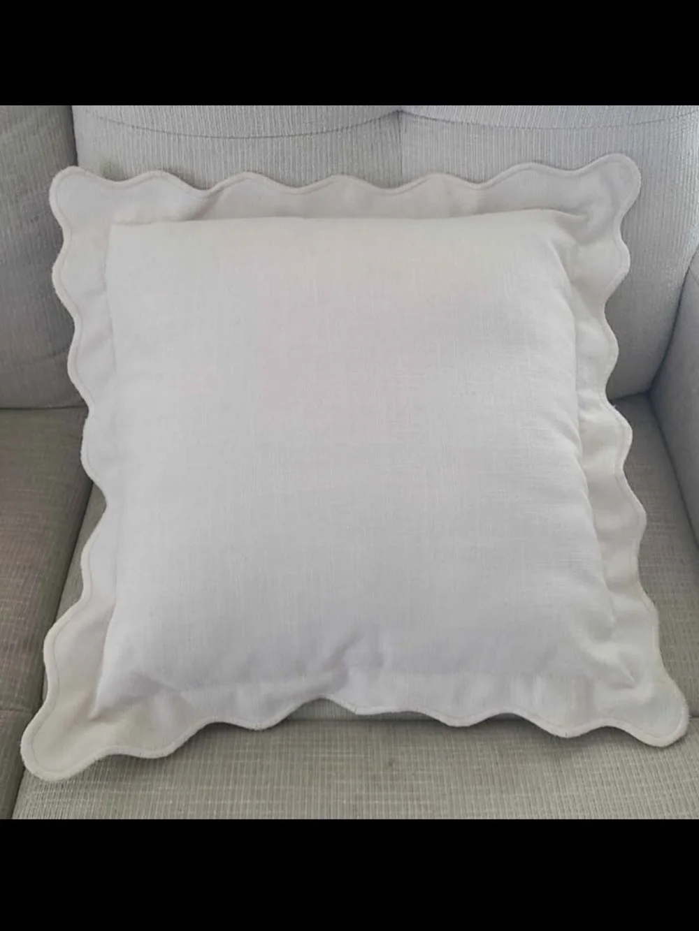 Mainstays White Scalloped Edge Throw Pillow